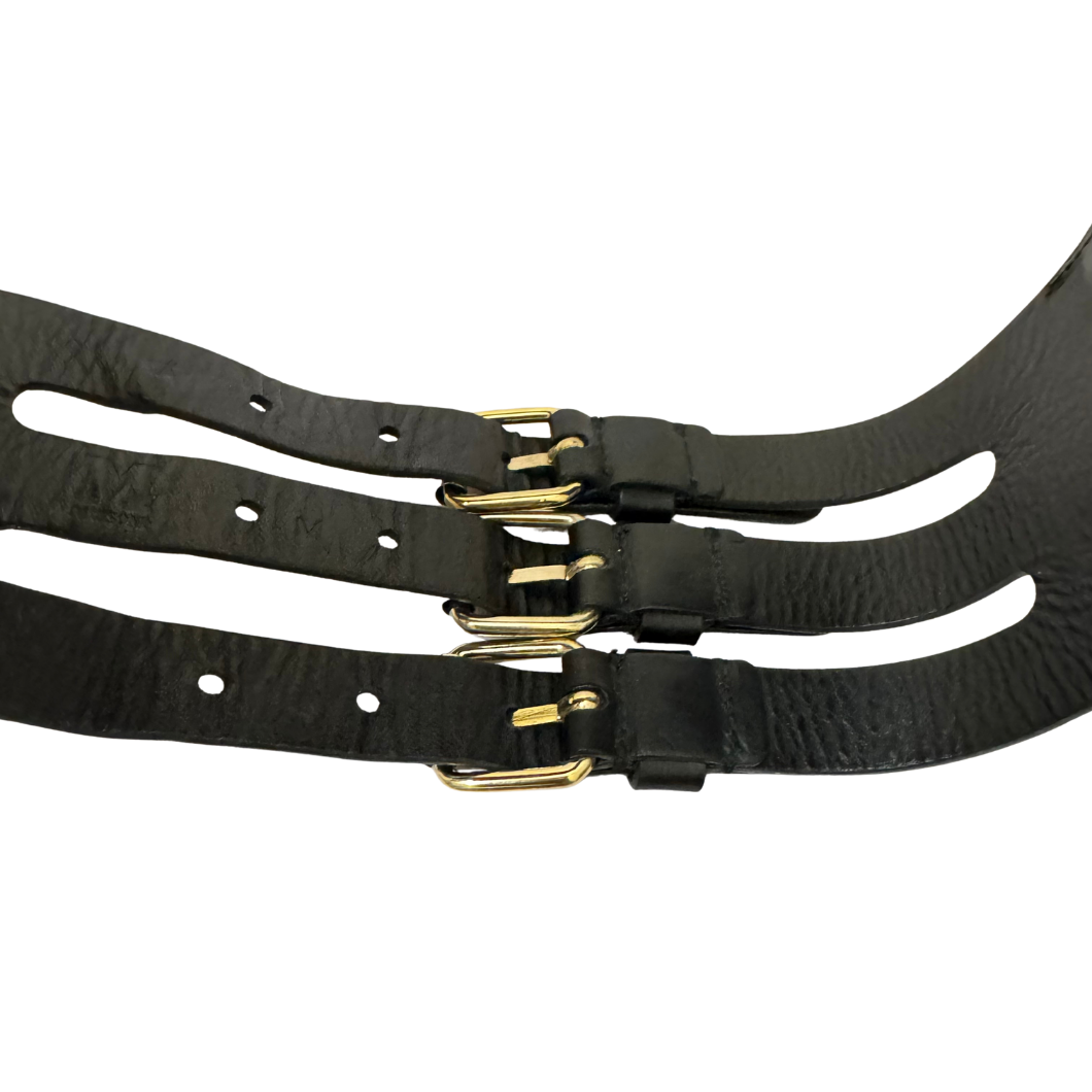 Missoni Wide Waist Belt in Black with Multicolour Trim, Size 30