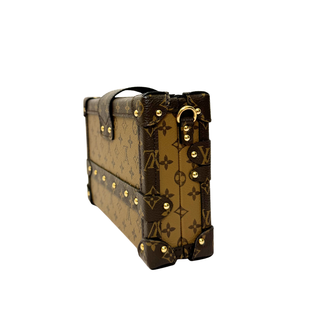 Louis Vuitton Petite Malle in Reverse Monogram Canvas with Gold Hardware