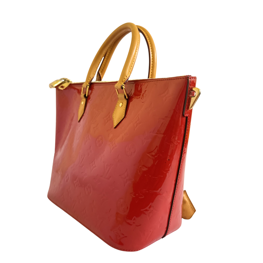 Louis Vuitton Brea MM in Pomme d'Amour Patent Leather