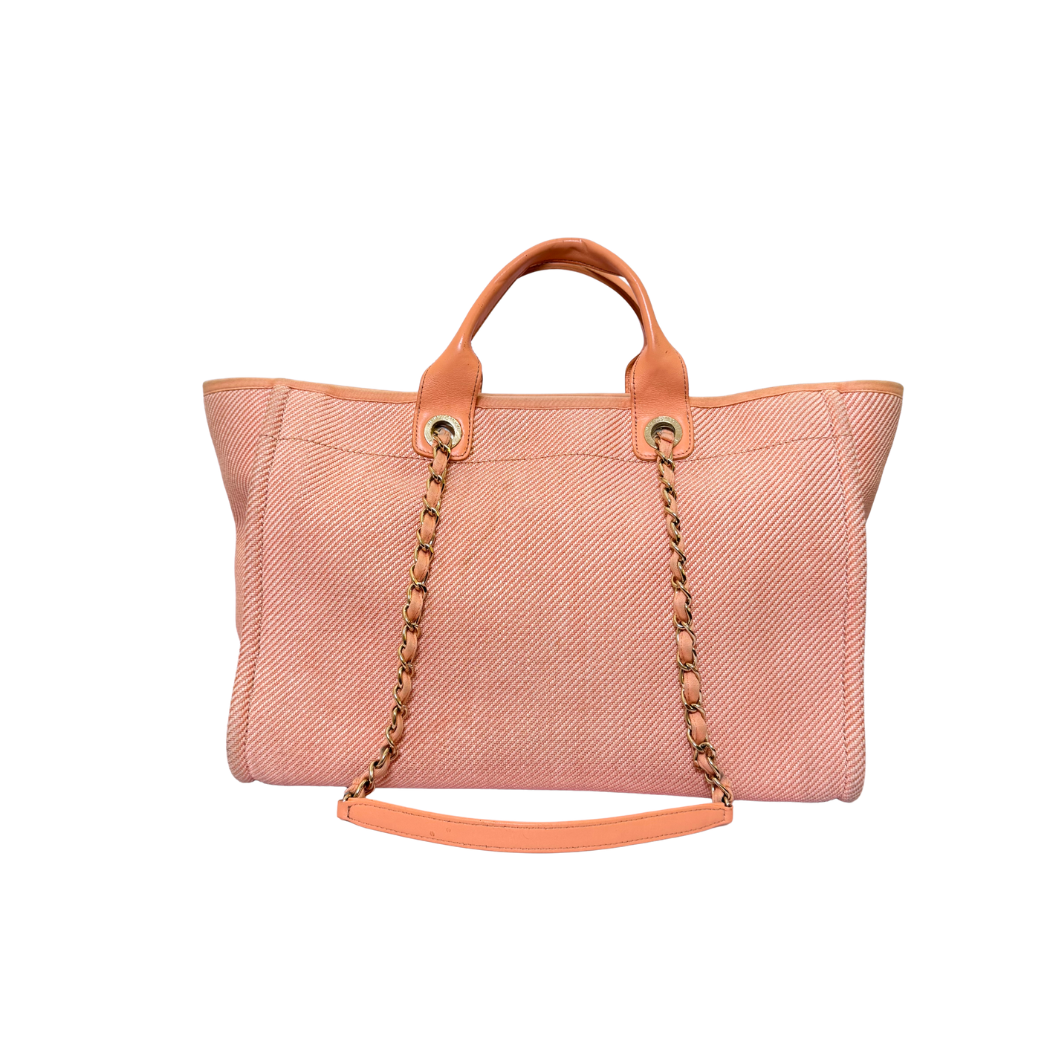 Chanel Deauville Large Tote in Peach Canvas