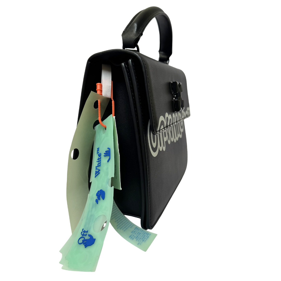 Off-White Jitney Bag in Black Calfskin Leather