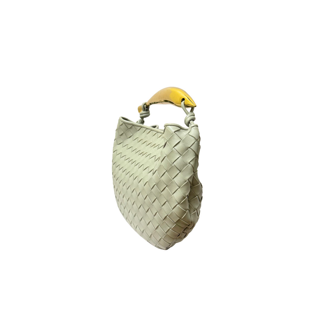 Bottega Veneta Medium Sardine Top Handle Bag in Sage Grey