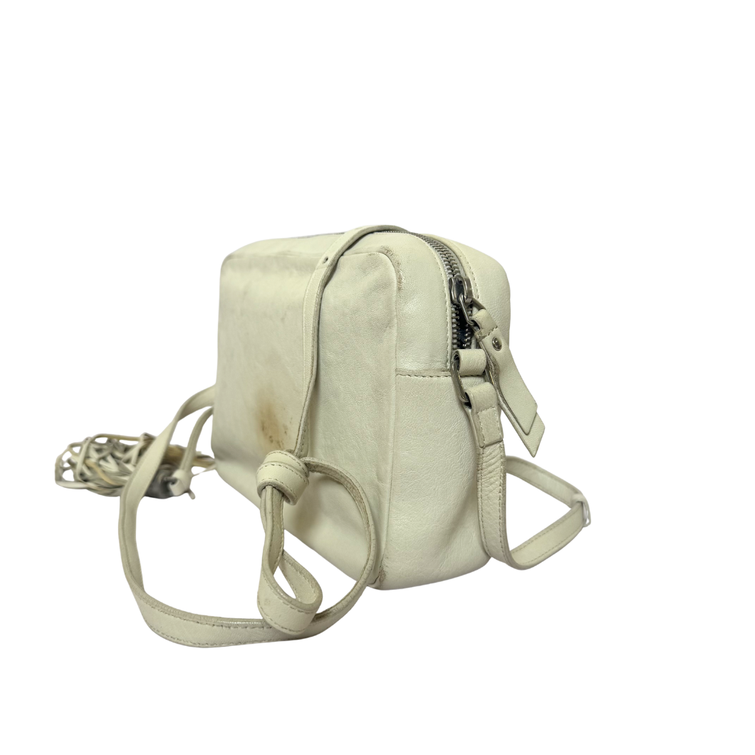 Saint Laurent Lou Camera Bag in White Leather