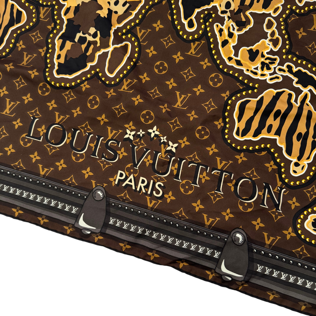 Louis Vuitton Silk Square Scarf with Monogram Print