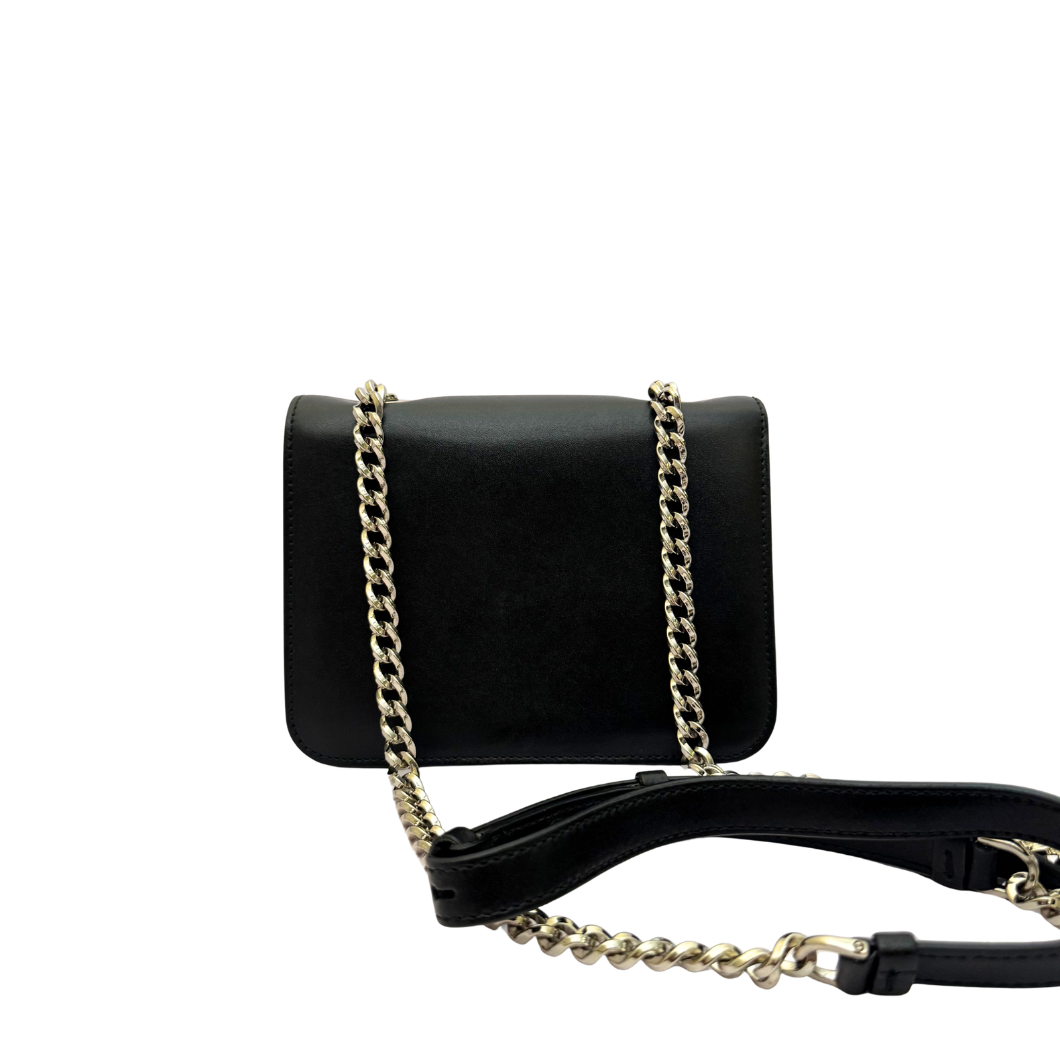 Salvatore Ferragamo Mini Vara Bow Crossbody Bag in Black Studded Leather