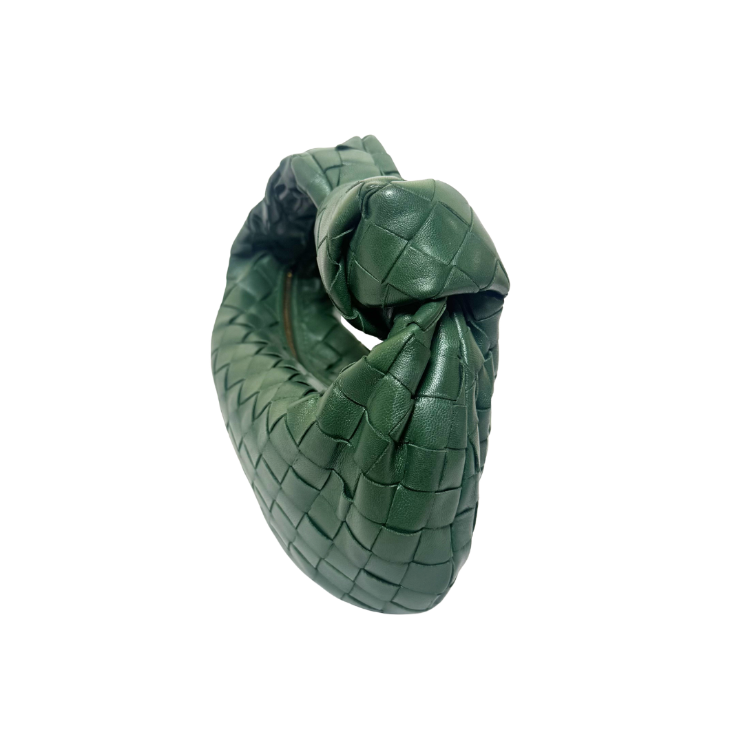 Bottega Veneta Mini Jodie Bag in Forest Green Intrecciato Lambskin