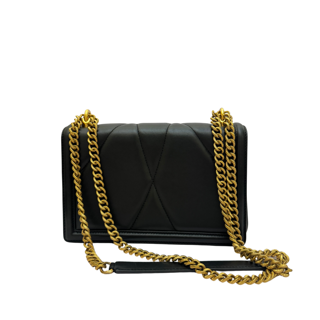 Dolce & Gabbana Devotion Bag in Black Quilted Leather
