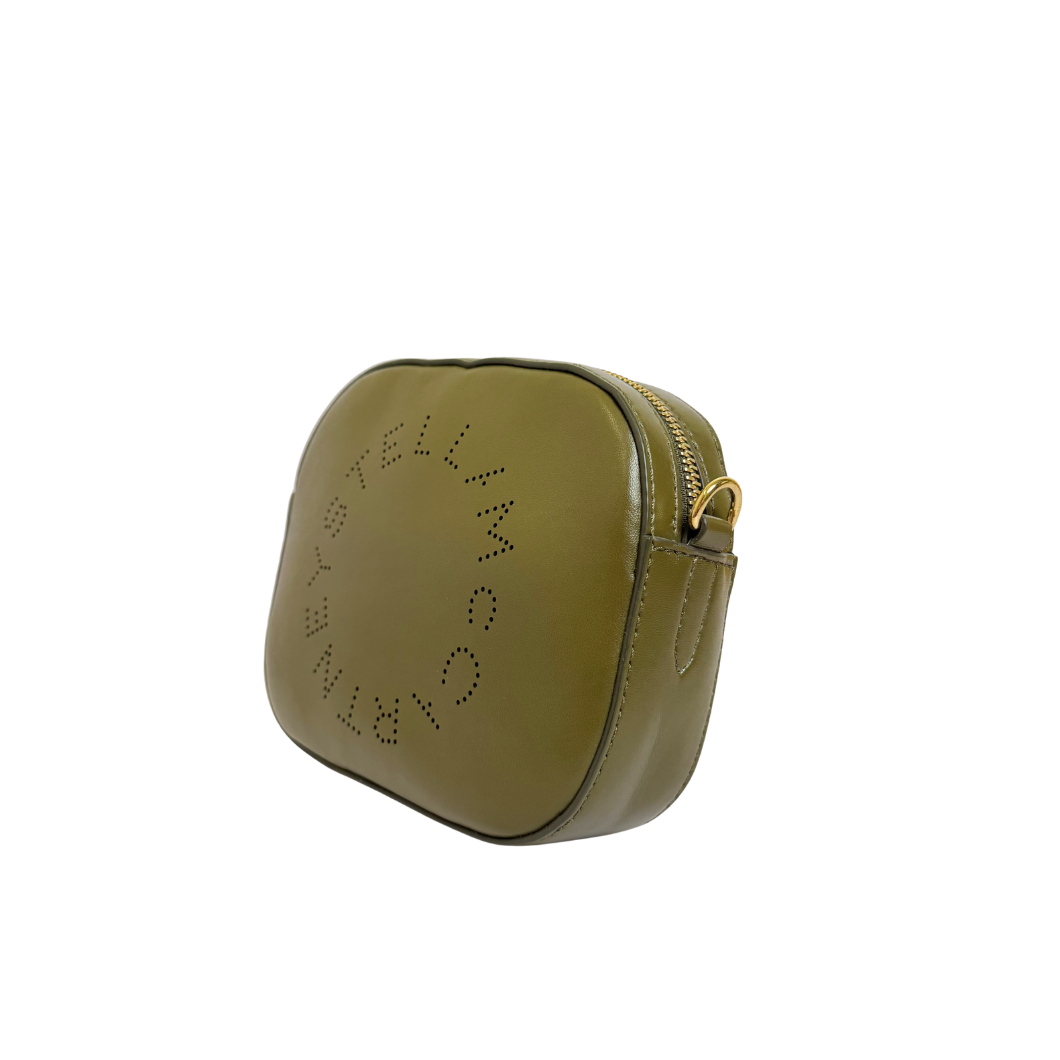 Stella McCartney Eco Soft Logo Camera Bag in Olive Green