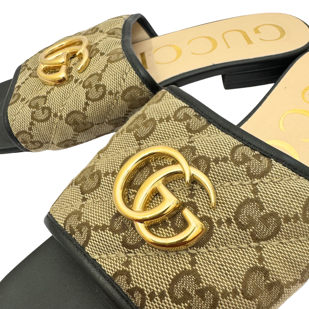 Gucci GG Marmont Matelassé Slides - Size 35.5