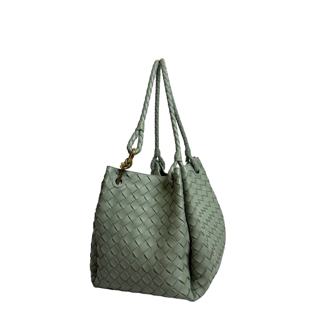 Bottega Veneta Parachute Bag in Sage Leather