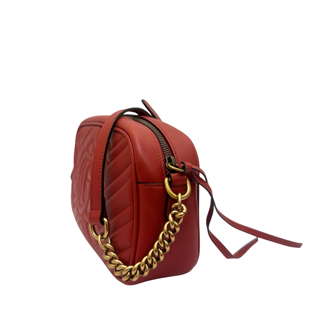 Gucci Red Marmont Small Camera Bag
