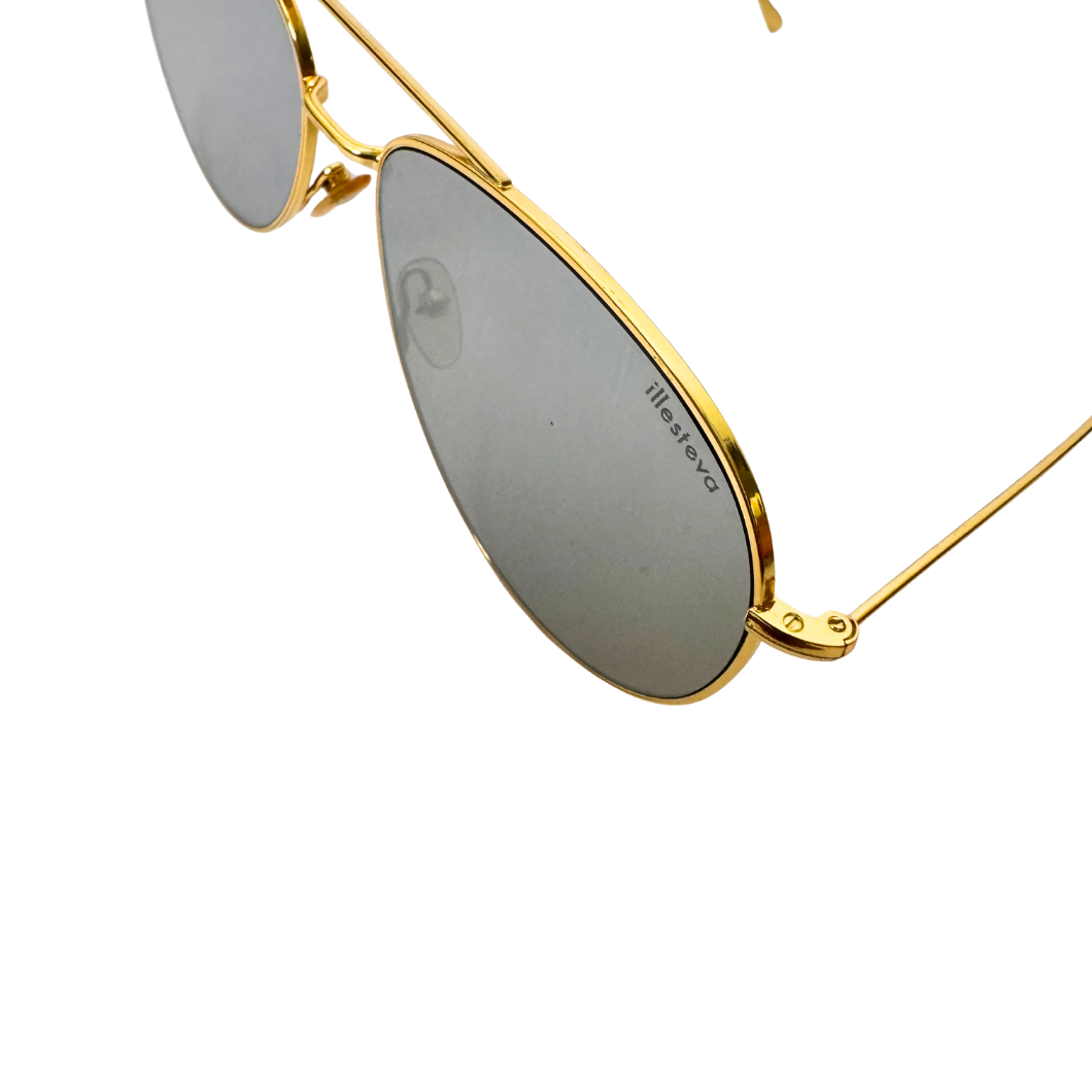 Illesteva Mirrored Aviator Sunglasses in Brown