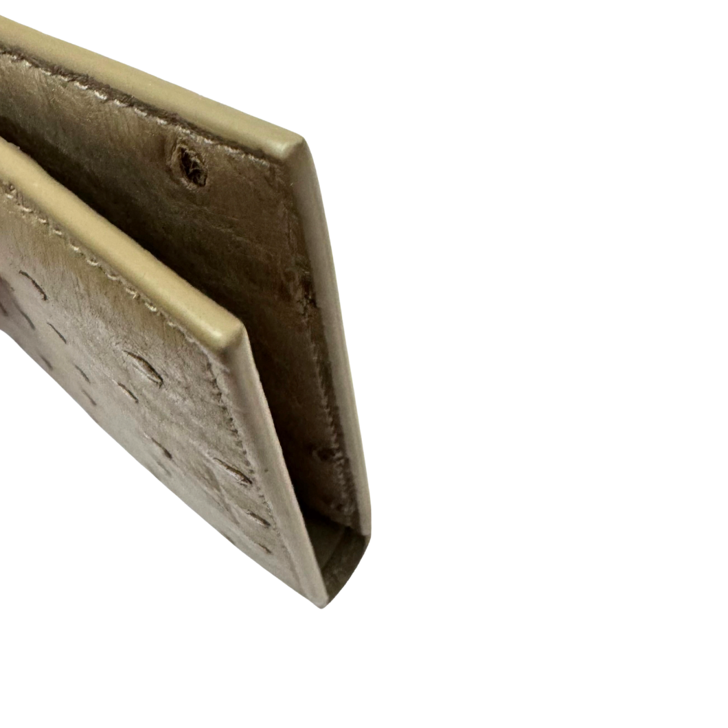 Loro Piana Bifold Wallet in Taupe Ostrich Leather
