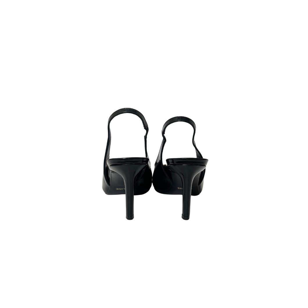 Celine Alma Triomphe Slingback Pumps in Black, Size 39
