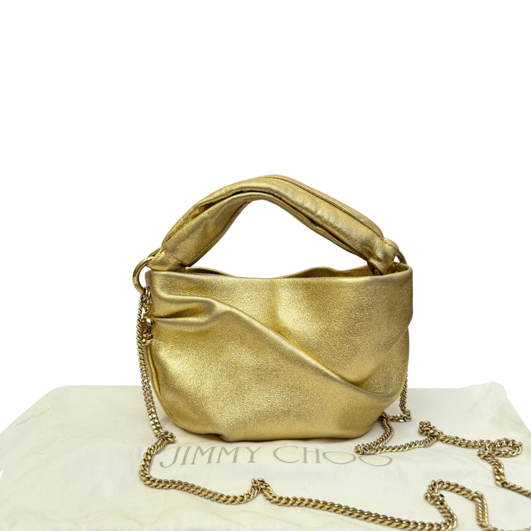 Jimmy Choo Bonny Mini Bag in Gold Metallic Leather
