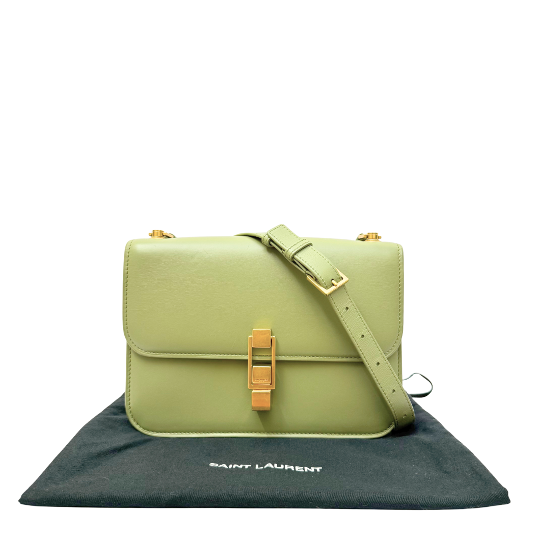 Saint Laurent Le Carré Bag in Sage Green Leather
