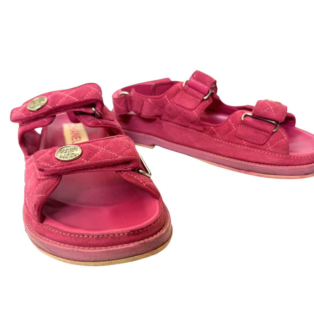 Chanel No. 5 Gate Interlocking CC Logo Flat Sandals - Size 39