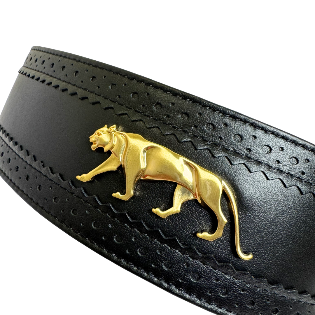 Sabyasachi Bengal Tiger Black Leather Belt