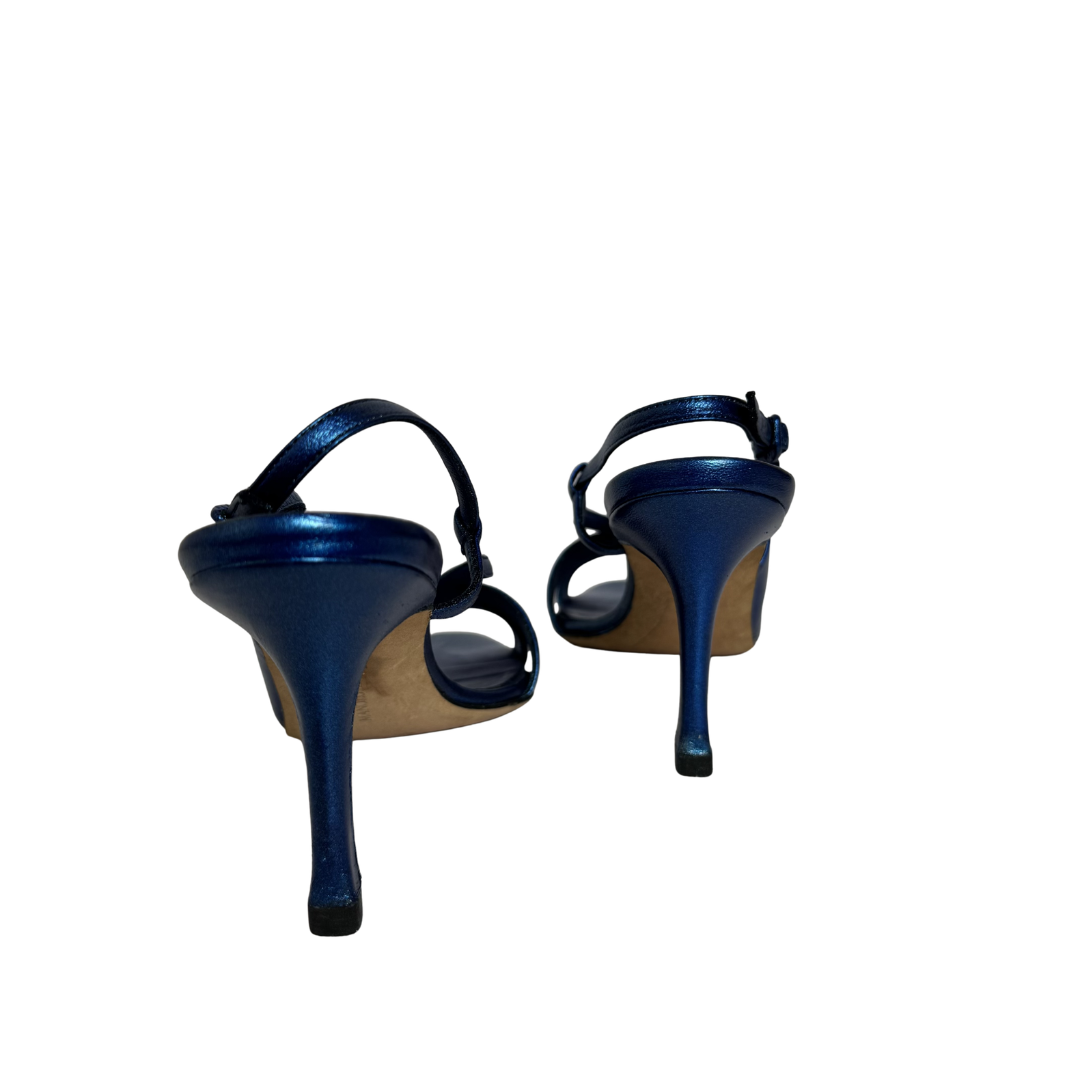 Manolo Blahnik Vierasan Pleated Crossover Strap Sandals