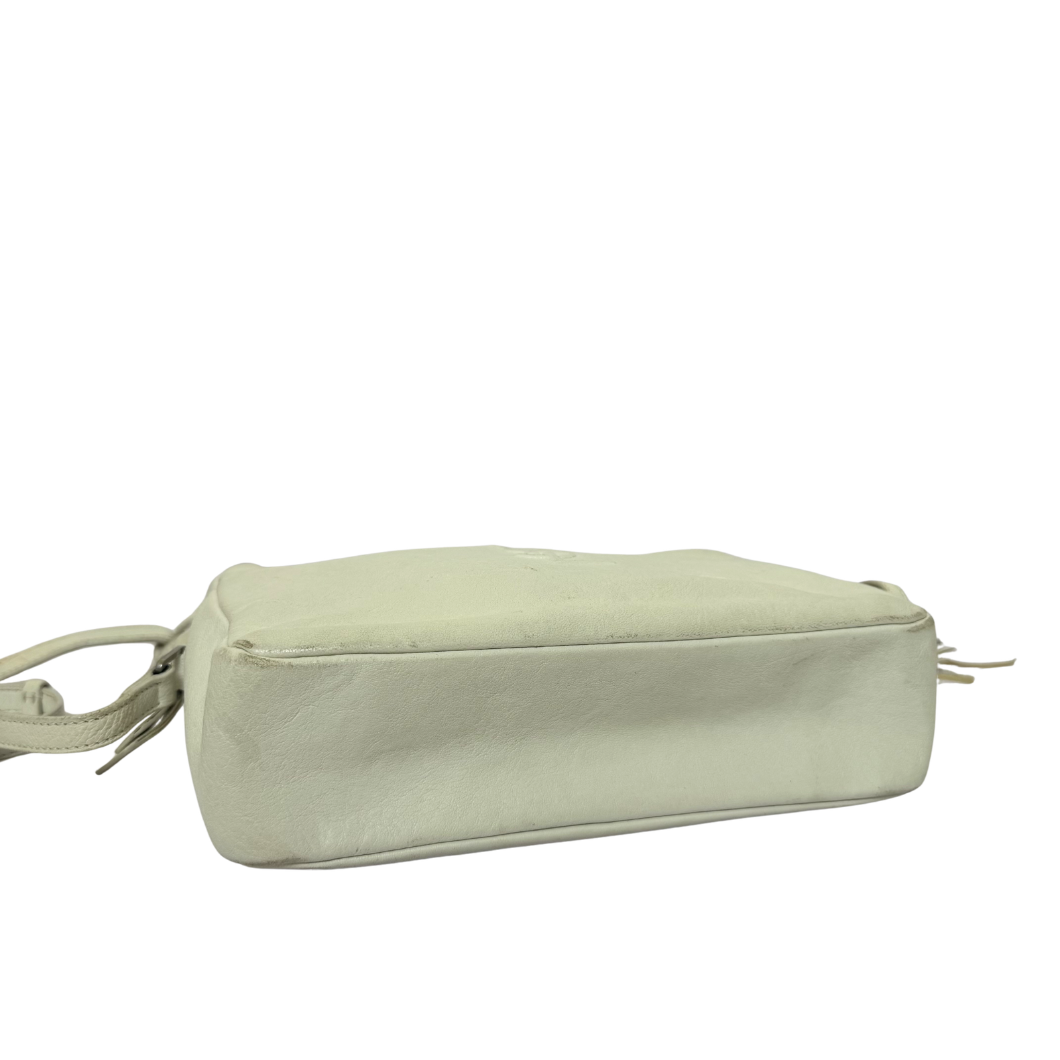 Saint Laurent Lou Camera Bag in White Leather