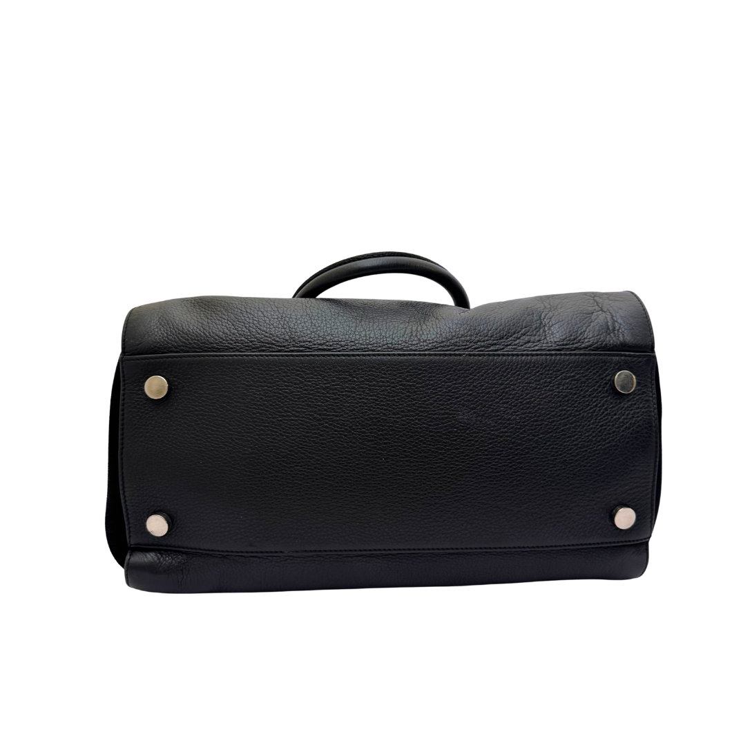 Jimmy Choo Rosalie Satchel in Black Grained Leather