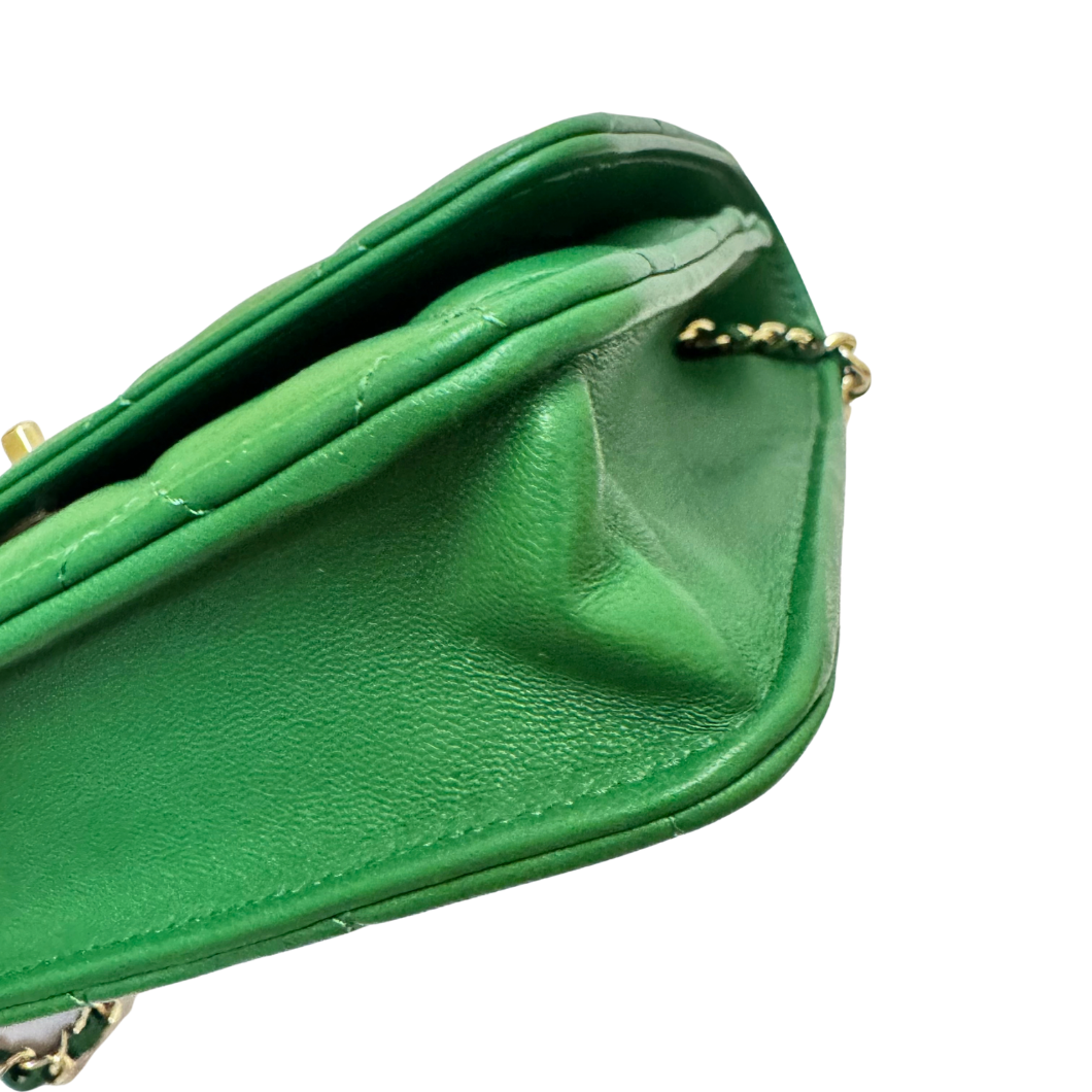 Chanel Wallet on Chain in Green Quilted Leather
