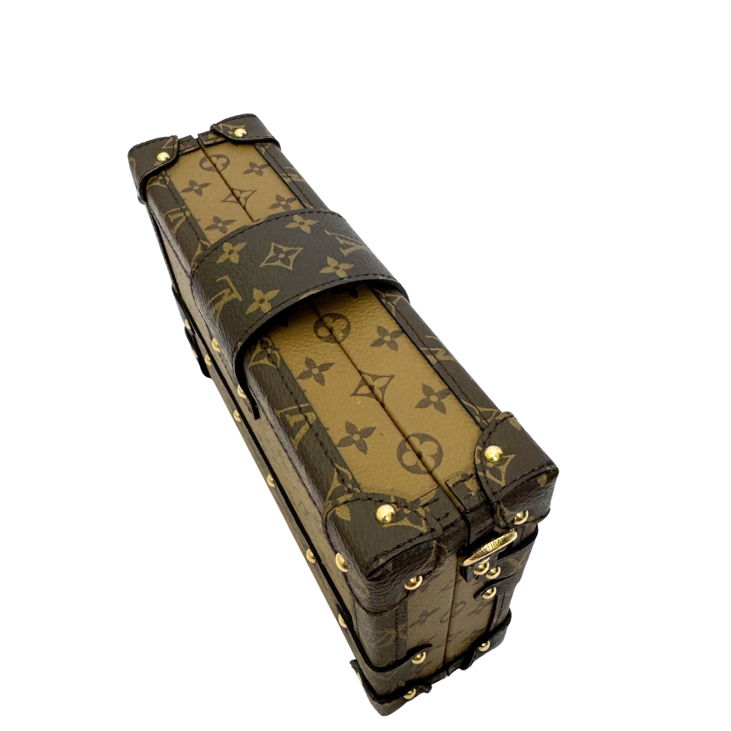 Louis Vuitton Petite Malle in Reverse Monogram Canvas with Gold Hardware