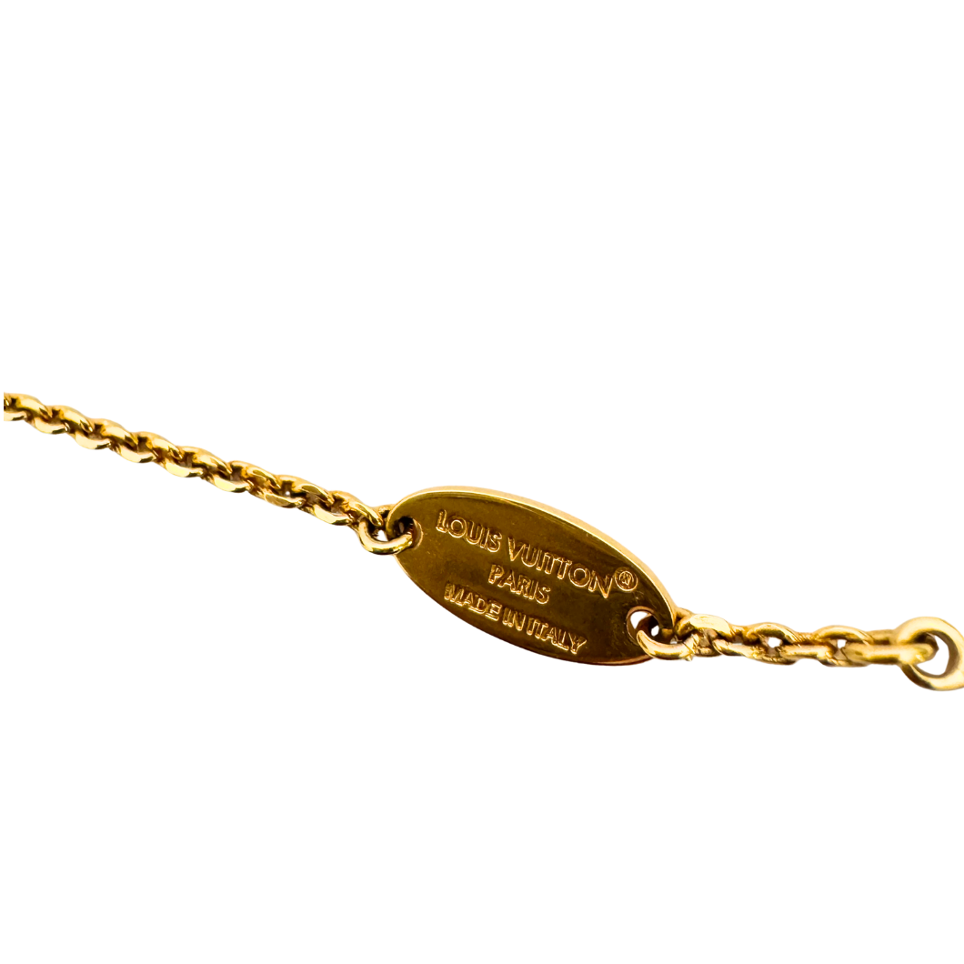 Louis Vuitton Fleur and Initials Bracelet in Gold-Tone