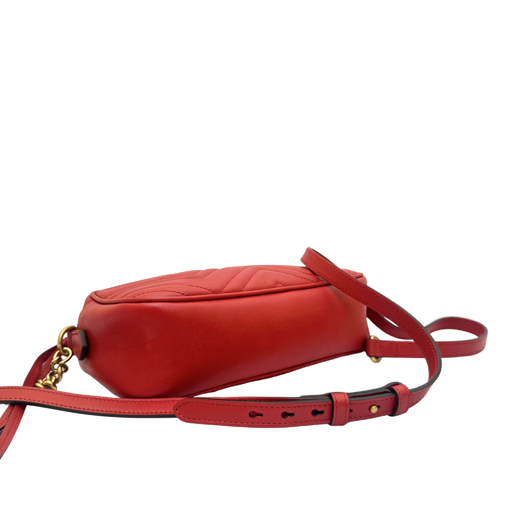 Gucci Red Marmont Small Camera Bag