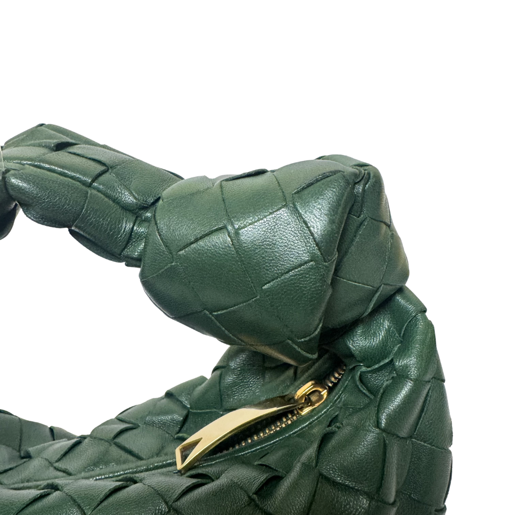Bottega Veneta Mini Jodie Bag in Forest Green Intrecciato Lambskin
