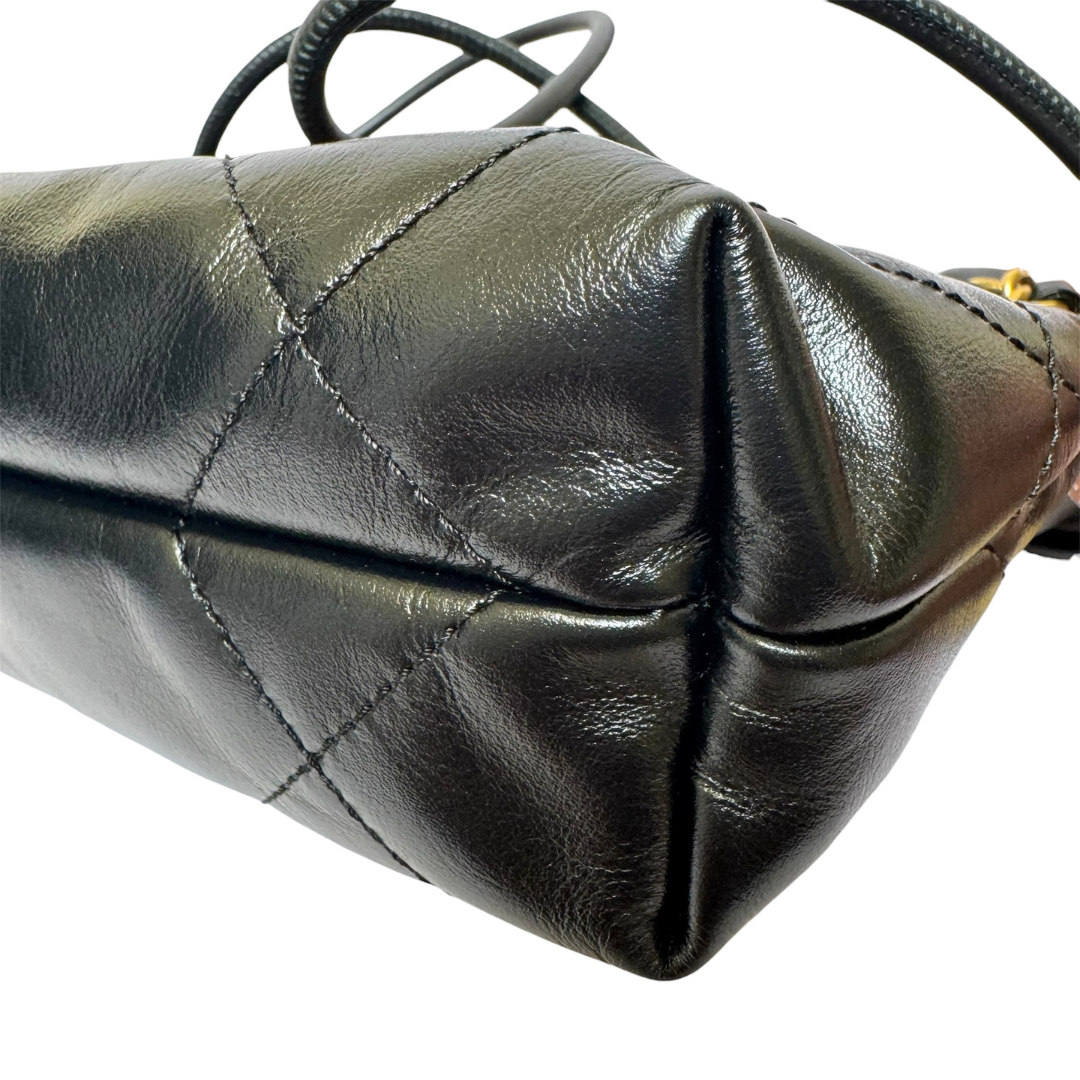 Chanel 22 Mini Bag in Black Calfskin Leather