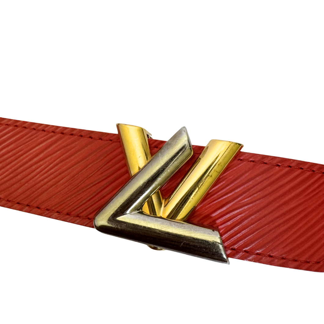 Louis Vuitton Twist Red Epi Leather Belt - Size 80 cm