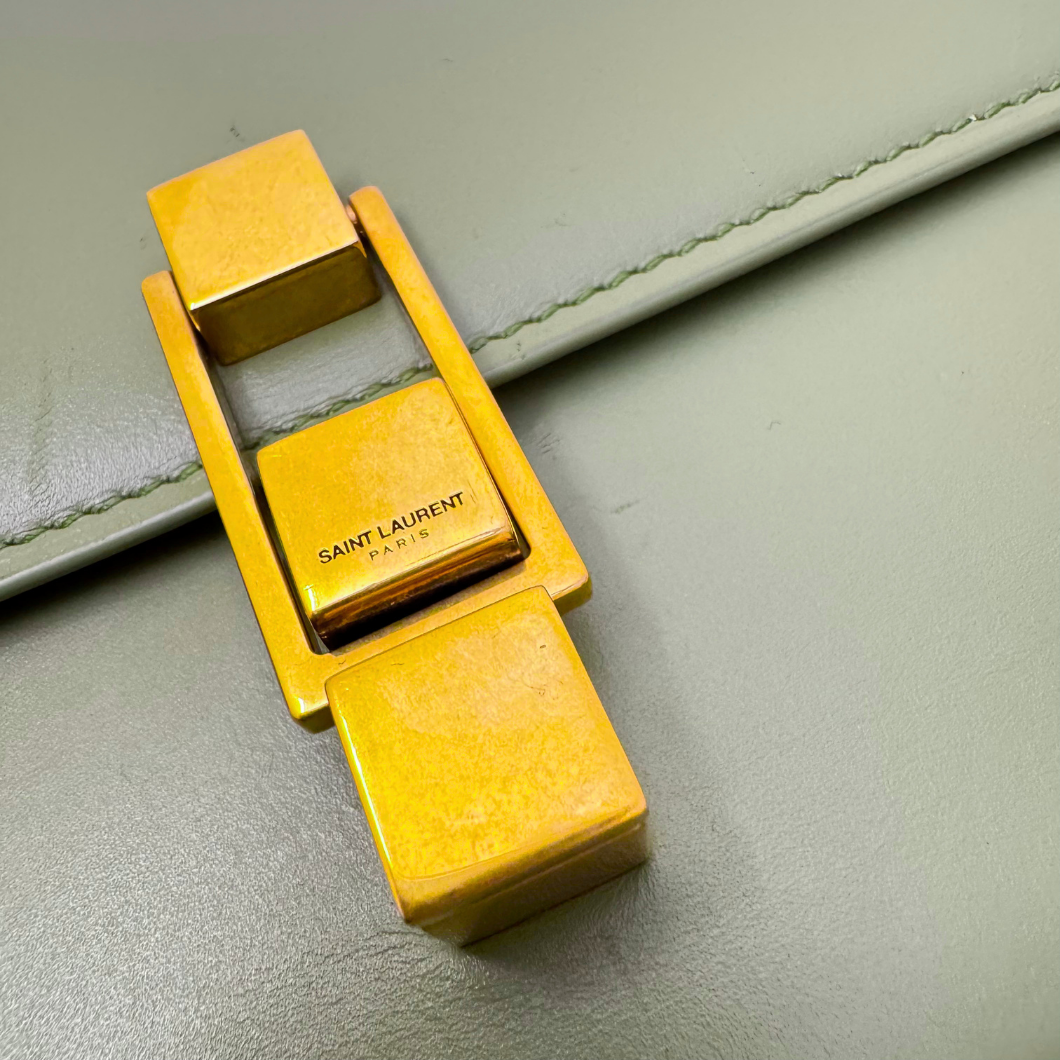 Saint Laurent Le Carré Bag in Sage Green Leather