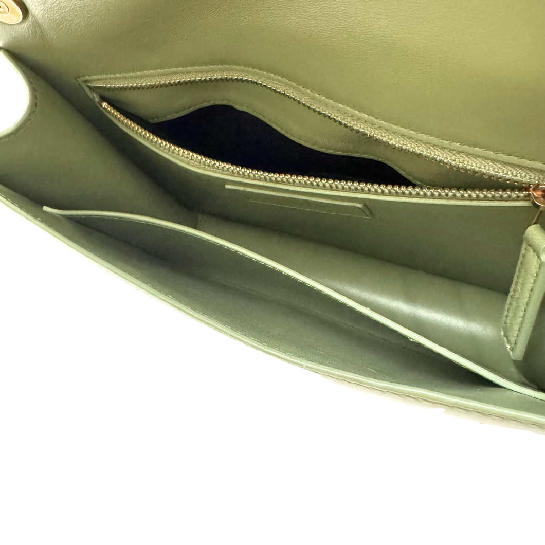 Saint Laurent Le Carré Bag in Sage Green Leather