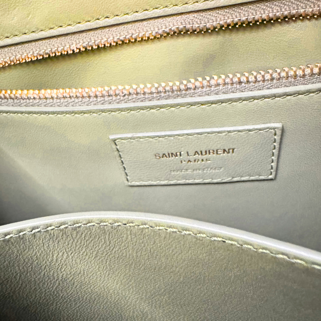 Saint Laurent Le Carré Bag in Sage Green Leather