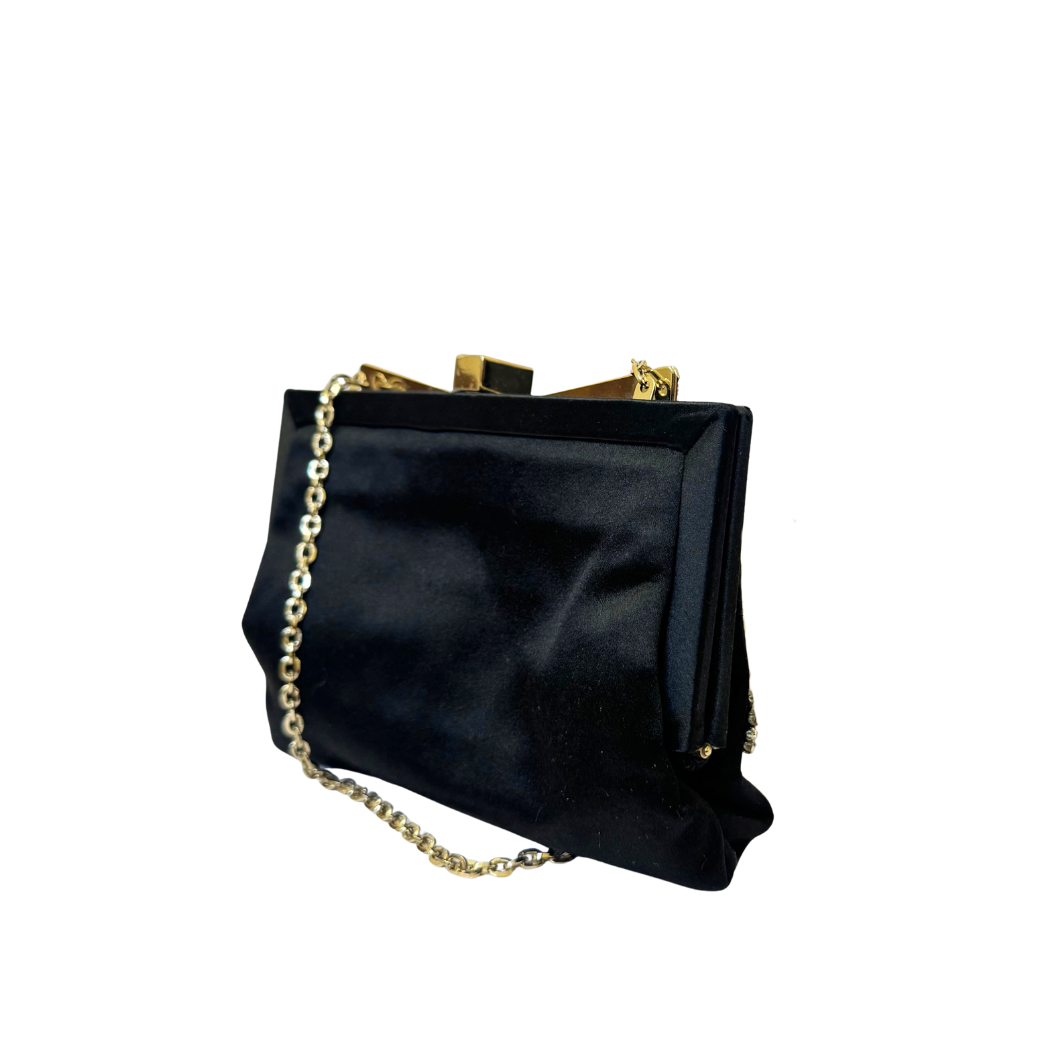 Valentino Garavani Crystal-Embellished Evening Clutch in Black