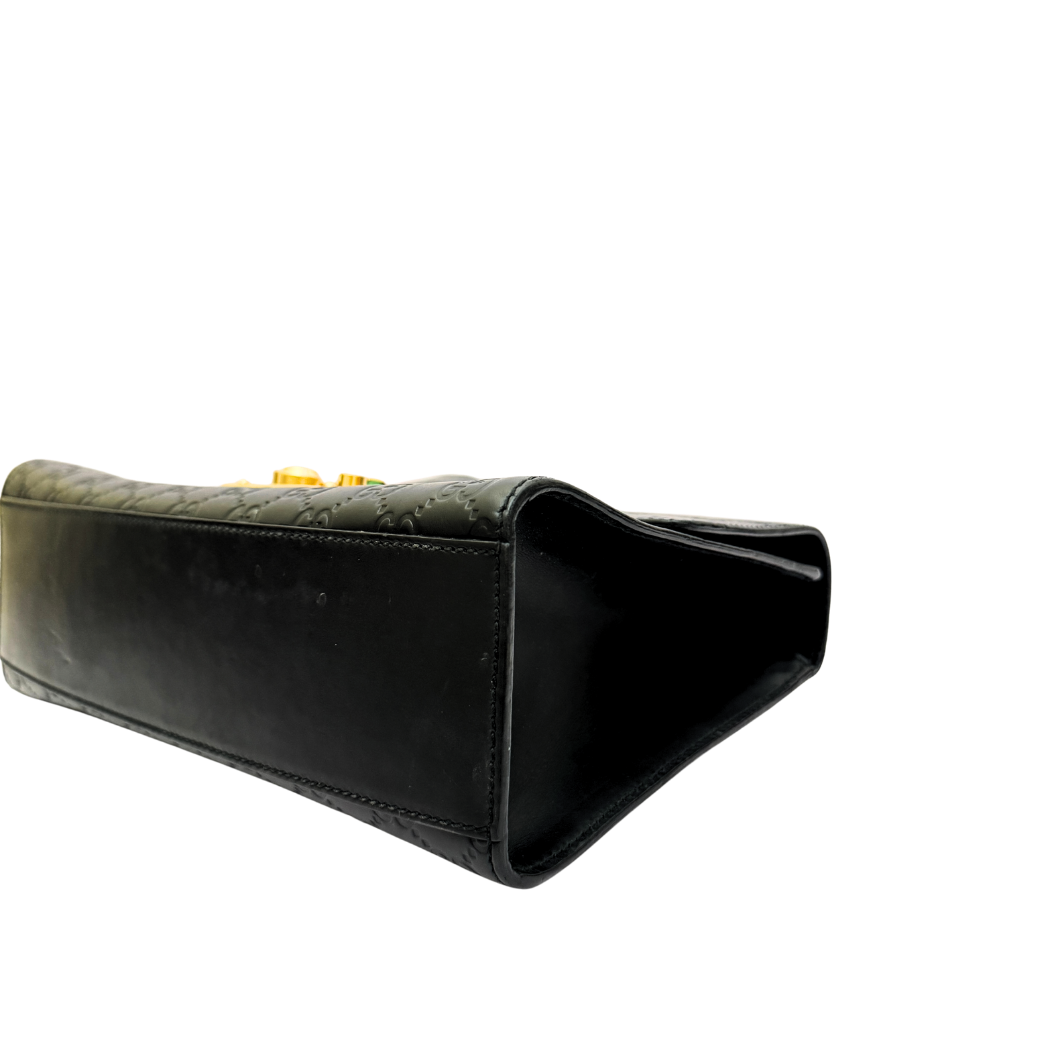 Gucci Padlock Large Shoulder Bag in Black Guccissima Leather