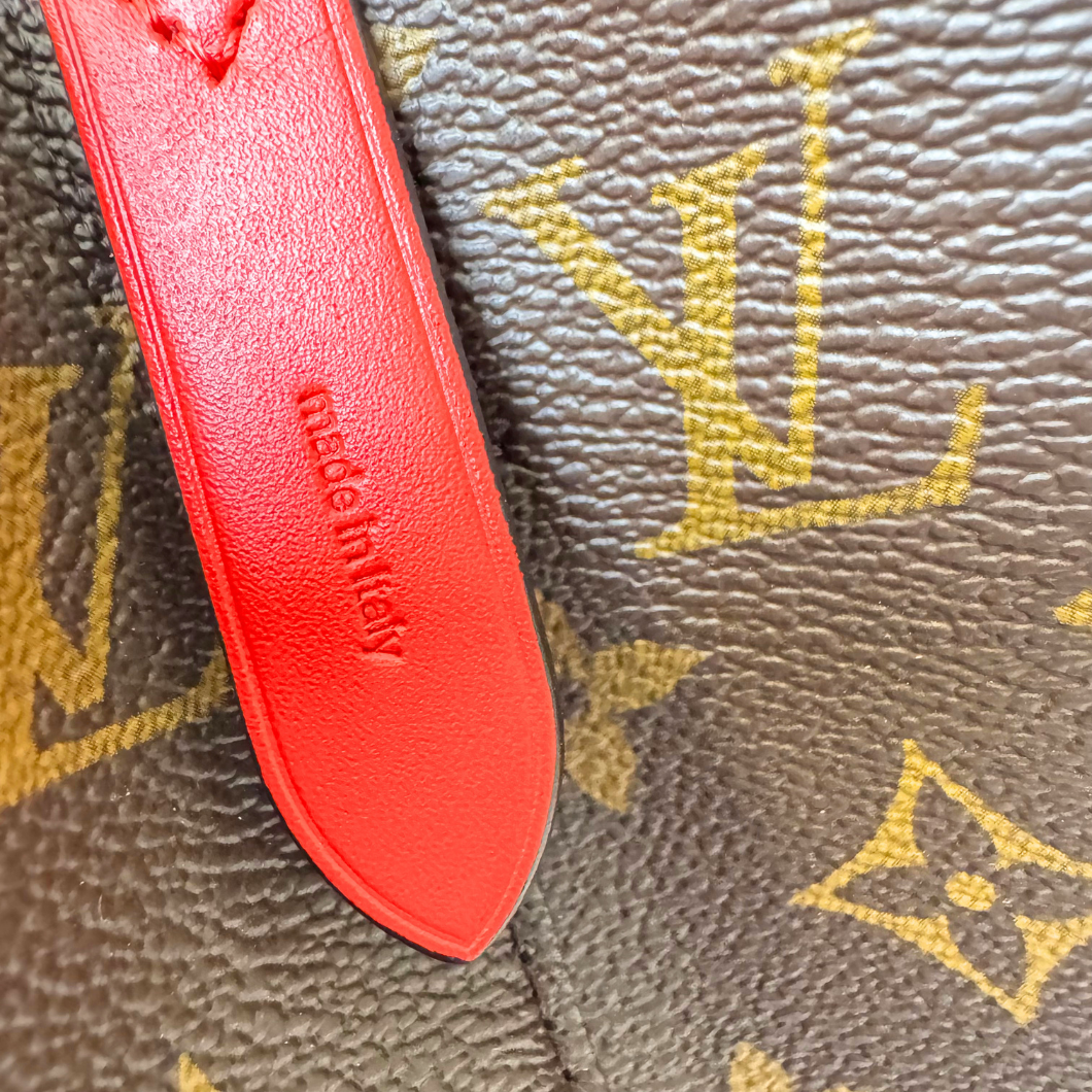 Louis Vuitton NéoNoé Bucket Bag in Monogram with Red