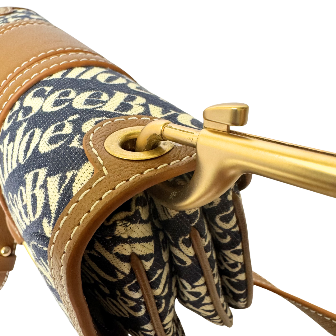 See by Chloé Hana Bag in Navy Monogram Canvas