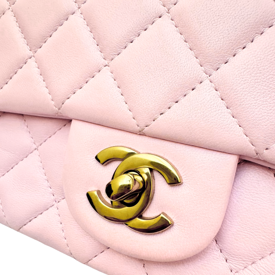 Chanel 21P Rose Dragée Mini Rectangular Flap Bag
