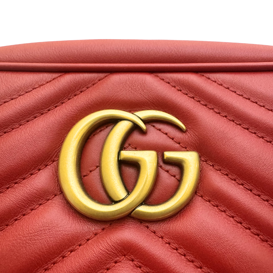Gucci Red Marmont Small Camera Bag