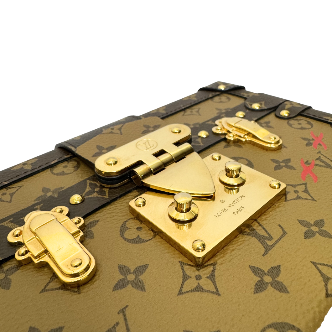 Louis Vuitton Petite Malle in Reverse Monogram Canvas with Gold Hardware