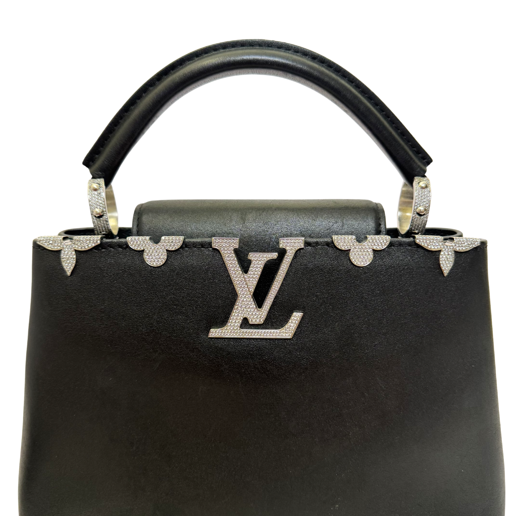 Louis Vuitton Capucines BB Handbag with Crystal Monogram Embellishment