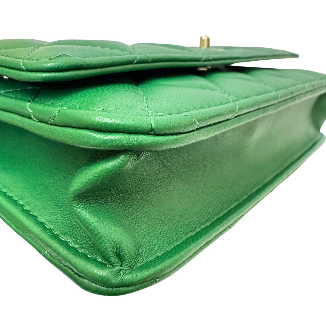 Chanel Wallet on Chain in Green Quilted Leather
