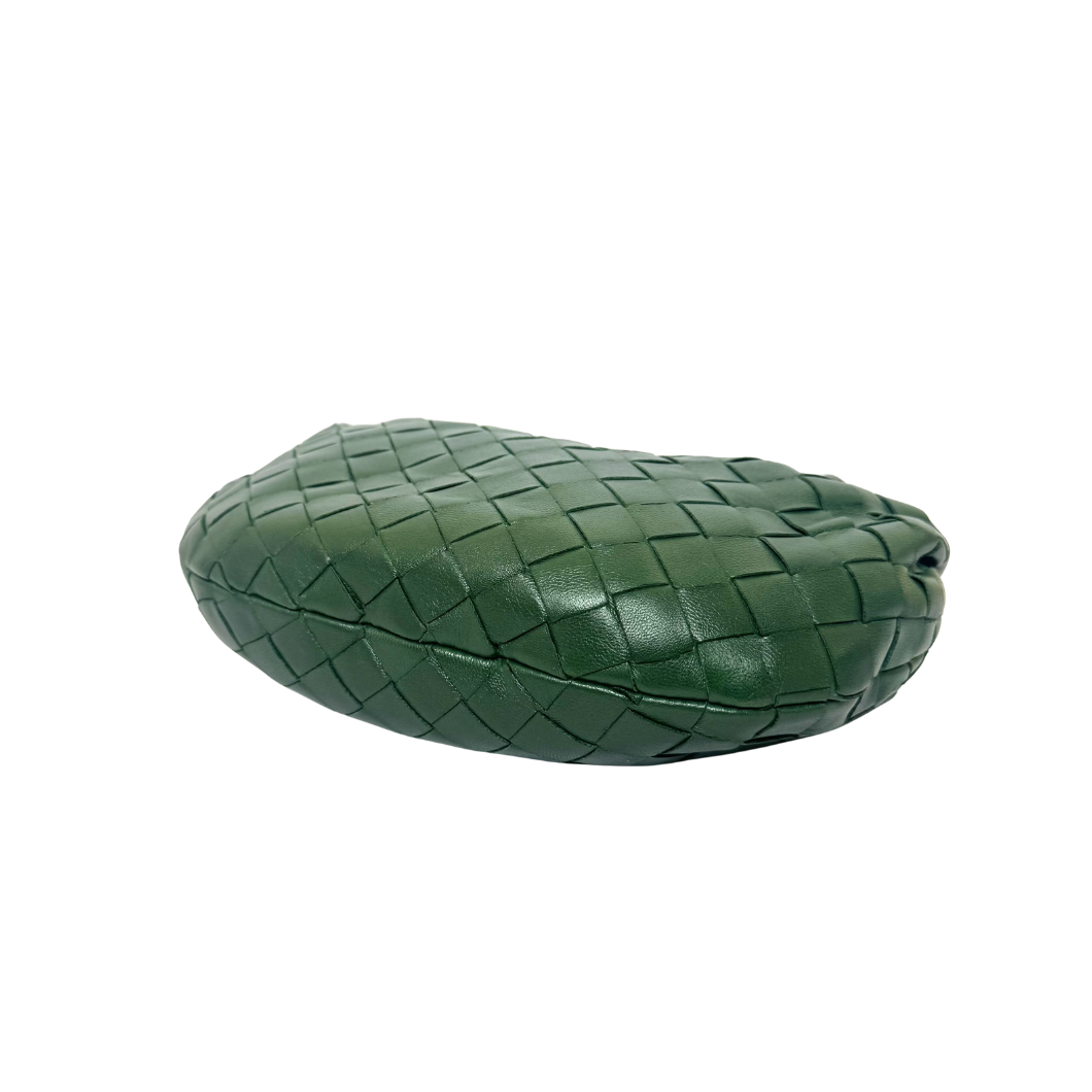 Bottega Veneta Mini Jodie Bag in Forest Green Intrecciato Lambskin