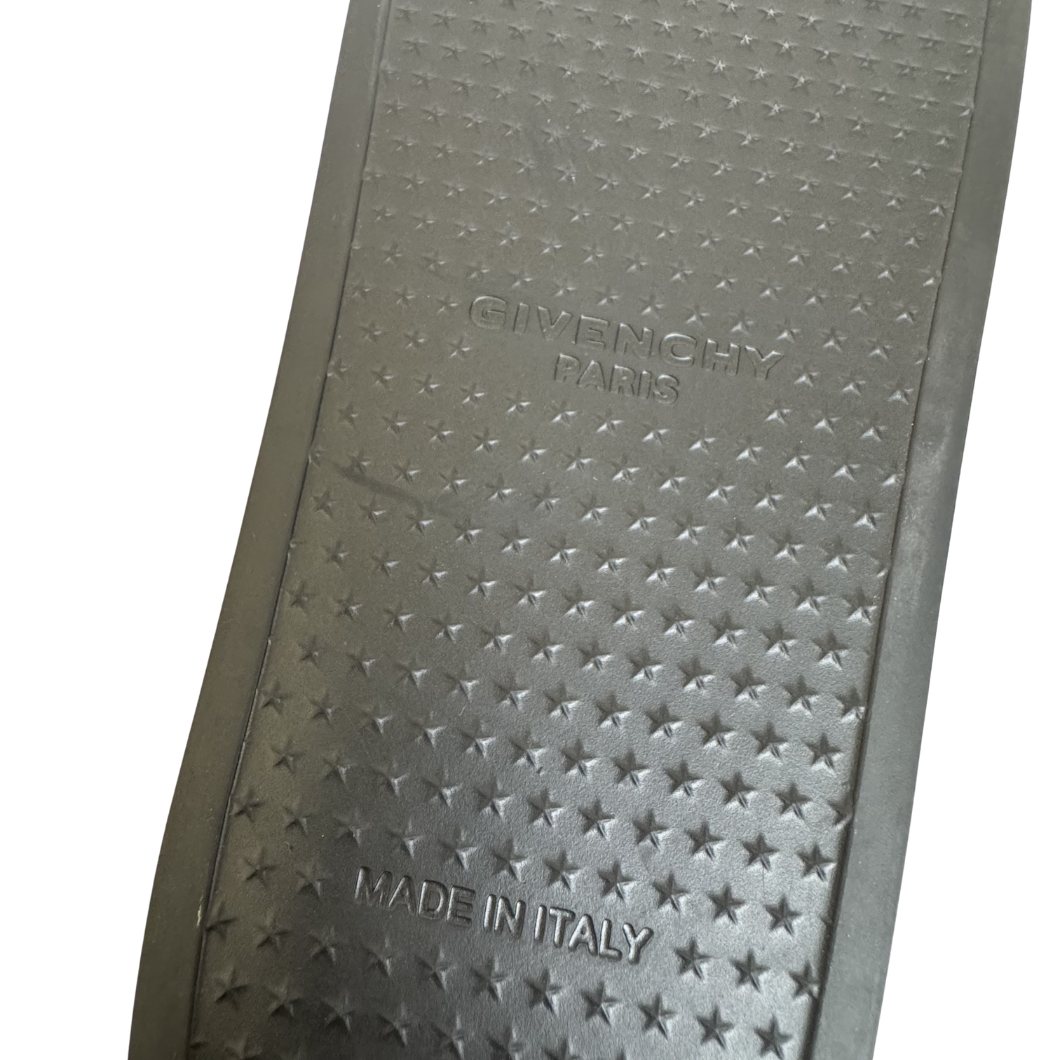 Givenchy Paris Logo Rubber Slides in Black – Size 41