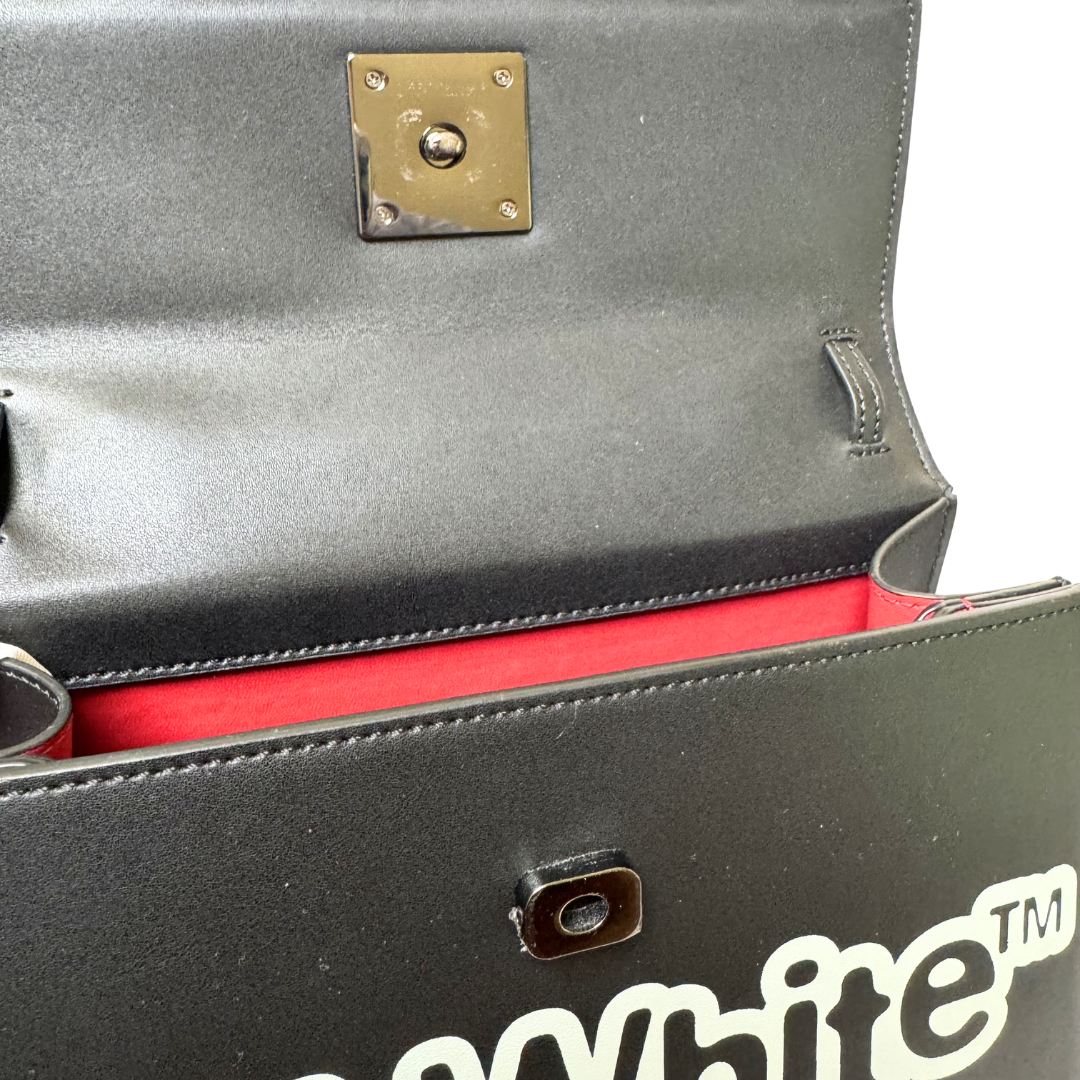 Off-White Jitney Bag in Black Calfskin Leather