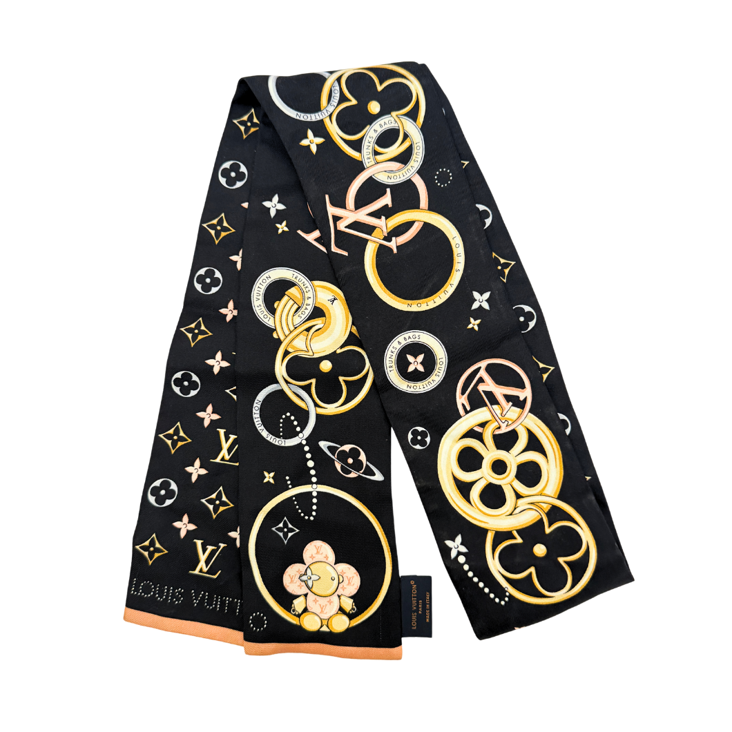 Louis Vuitton Vivienne and Beyond Silk Bandeau in Black