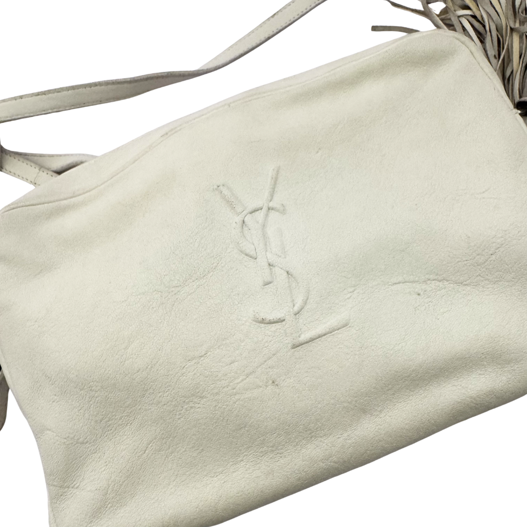 Saint Laurent Lou Camera Bag in White Leather