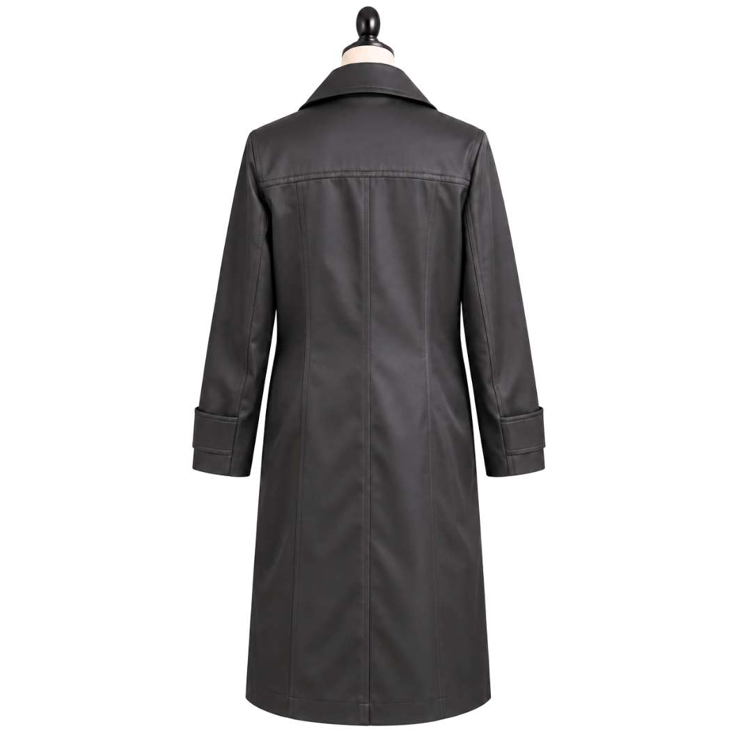 Versace Medusa Black Long Coat, Size 38